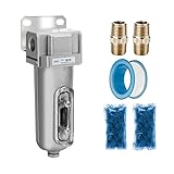 NANPU Industrial Grade Heavy Duty Compressed Air Desiccant Dryer, in Line Filter, Moisture Trap, Water Separator, Suitable for Paint Spray & Plasma Cutter (3/4' NPT)