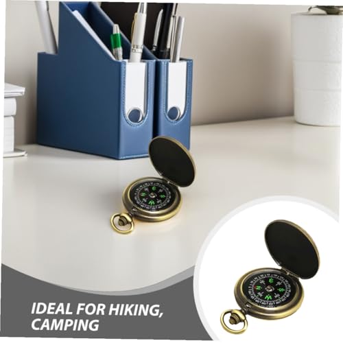 Brújula Vintage de Bolsillo con Cadena, Compacta para Camping miniatura 3