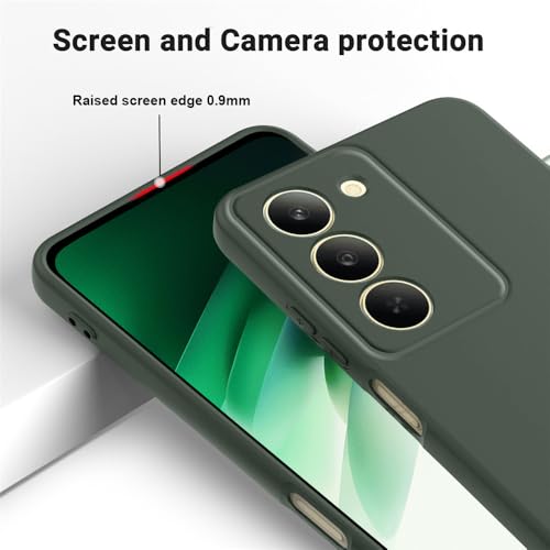 Image of Back Cover for Mi Redmi 15 5G | Full Camera Protection | Premium Liquid Silicon Case | Flexible Bumper Case for Mi Redmi 15 5G (Military Green)