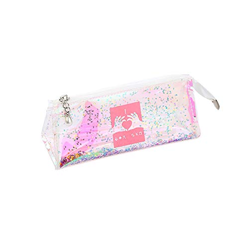 Preisvergleich Produktbild Jingyuu Federmäppchen, transparent, Rosa, für Stifte, Bürozubehör, Schreibwaren, Schulmaterialien
