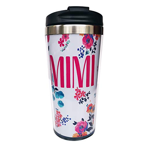 Hasdon-Hill Mimi Dainty Floral Travel Mugs With Wrap And Black Lid, Stainless Steel Coffee Mug For Women Aunt Mom Birthday Friends Gifts 12 Oz