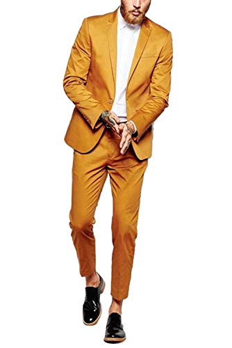 GATMSTZ Men's Stylish 2 Pieces Suit One Button Blazer Jacket Dress Pants