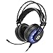 Sharkoon Skiller SGH2 Stereo Gaming Headset (für USB, PC, PS4, 50-mm-Lautsprecher, Extra-Große Ohrpolster, Blaue LED-Beleuchtung, Gefederte Kopfbandaufhängung) schwarz