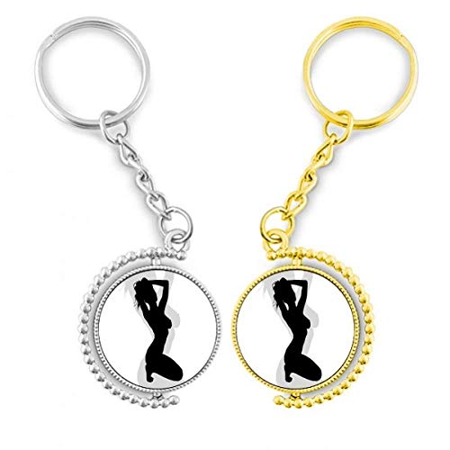 Squats Silhouette Sexy l'anneau de métal doré parfait sur votre sac de sport