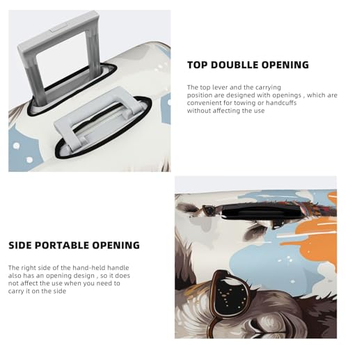 Travel Luggage Cover Fashion Suitcase Protector Funny Giraffe with Sunglasses Spandex Baggage Covers Washable Suitcase Covers Anti-Scratch Luggage Cover Protectors Fits 18-32 Inch Suitcases Small4