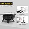 Hykolity 2 in 1 Fire Pit with Grill, Large 31″ Wood Burning Fire Pit with Swivel Cooking Grate Outdoor Backyard Bonfire Picnic BBQ