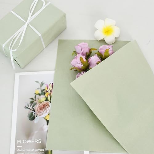RIBBOOO 100 Sheets Sage Tissue Paper 14"x20" Gift Wrap Tissue Paper Bulk for DIY Project Gift Bags Gift Wrapping Weddings Valentines Easter Christmas and Birthday Festival Wrapping Crafts - 3