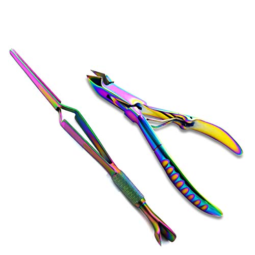 MEDSPO Professional Cuticle Nipper Cuticle Pusher Nail Pinching Tool SET | Stainless Steel Cuticle Cutter Trimmer | Cuticle Clippers for women | Manicure Tools | Nail Curve Pincher | Nail Shaping