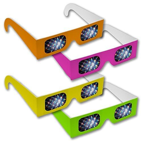 Rainbow Symphony Diffraction Glasses – Assorted Neon Colors 10 pc