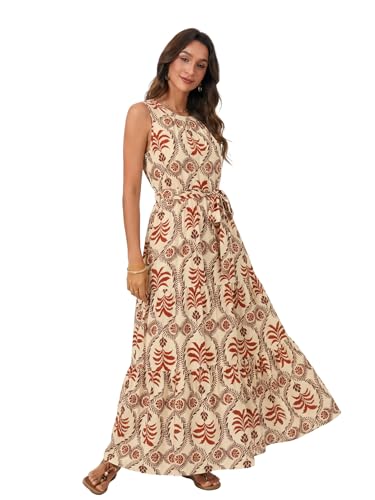 Image of Rooscier Women's Sleeveless Boho Maxi Dress