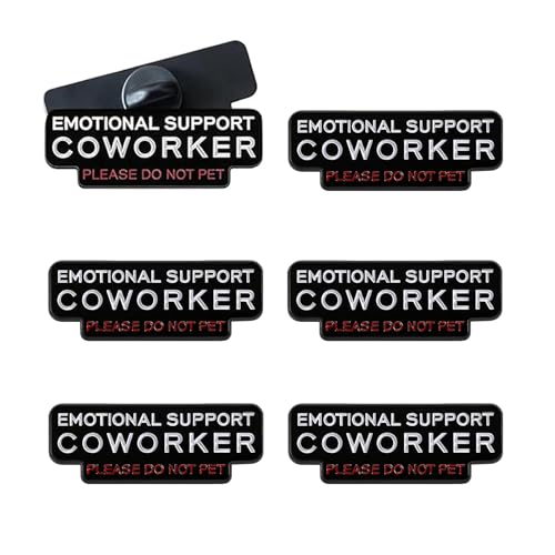 Emotional Support Coworker Pin Please Do Not Pet Funny Office Badge Enamel Lapel Pins Personalized Funny Gift for Backpack Coat Lapel And Outfit Jewelry (6pcs)