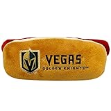 Pets First NHL LAS Vegas Golden Knights HOT Dog Plush Dog & CAT Squeak Toy - Cutest HOT-Dog Snack Plush Toy for Dogs & Cats with Inner Squeaker & Beautiful Hockey Team Name/Logo 8 x 5 x 3 Inches