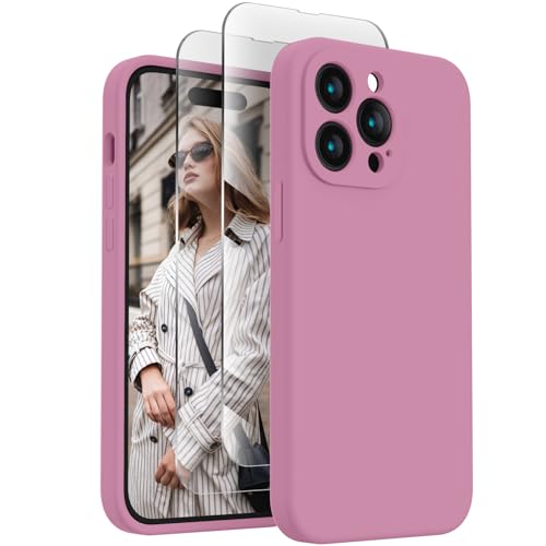 Image of FireNova Designed for iPhone 14 Pro Max Case, Silicone Upgraded [Camera Protection] Case, Soft Anti-Scratch Microfiber Lining Inside, 6.7 inch, Lilac Purple