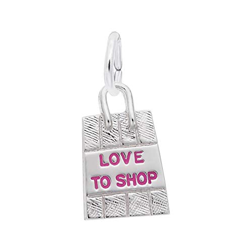 Sterling Silver Love to Shop Shopping Bag Charm