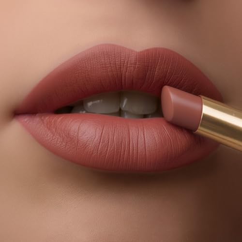 Image of TEEN TEEN LUXE Matte Lipstick | Long-Lasting Wear Up to 12 Hours | Ultra Smooth Velvet Finish | Rich Pigmented Lip Shade | Lightweight & Travel Friendly | Nude-Diva, 1gm