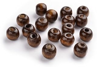 Dark Brown Wood Plain Round Beads 10mm Pack of 100+