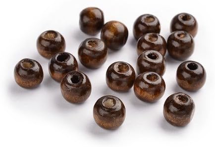 Dark Brown Wood Plain Round Beads 10mm Pack of 100+