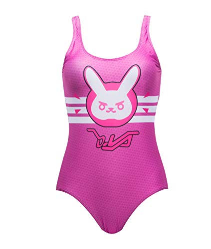YUANMO Maillot de Bain pour Femme DVa Cosplay écolière Maillot de Bain Body Maillot de Bain Une Pièce (Rose, Medium)