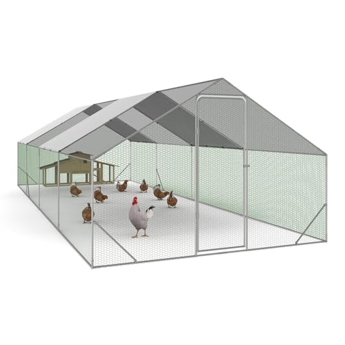 IDMarket - Sécurisé, Imperméable Enclos poulailler 24 m²...
