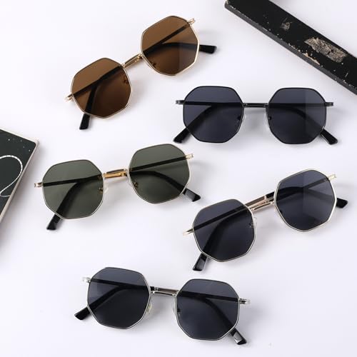 Verres UV400 sur ces lunettes de soleil tendance rétro métal protégeant efficacement vos yeux - 5