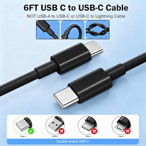 Image of iPhone 17 16 15 Long Charger Fast Charging,20W iPad USB C Wall Charger Block with 6FT USB C to C Cable Cord for iPhone 17 /Pro /Pro Max /17 Air / 16 /16 Pro /16 Pro Max /15 /Plus /Pro /Pro Max