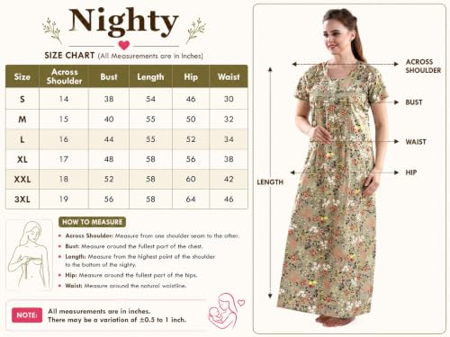 Image of AV2 Women Printed Cotton Nightwear Nighty Maxi 7104