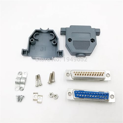 Conector DB25 macho y hembra plateado de 25 pines para cable de datos 7
