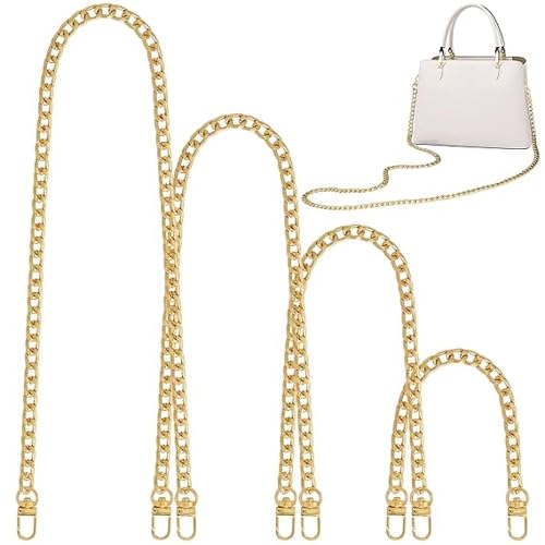 BARBUDDY 4 Sizes Flat Purse Chain Strap Crossbody Bag Replacement Strap with Metal Buckles(47.2/31.5/15.7/7.9 Inches, Gold)-image-26