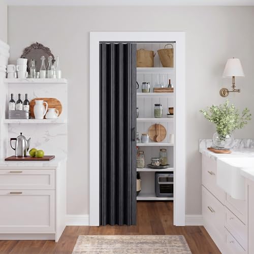 Image of SmartStandard 32 inch x 80 inch Accordion Doors, Double Walled, Classic Black