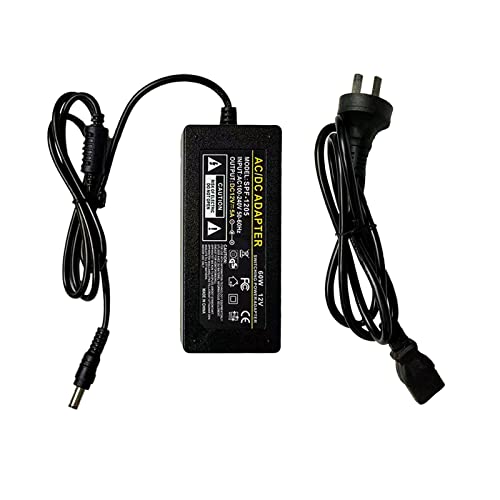 Image of Neon Sign DC Power Supply Adapter 12V 5A 60W, UL Listed LED Power Adapter 120V AC to 12V DC Transformer for LED Strip Lights Neon Sign and More