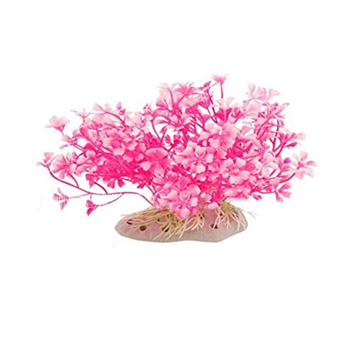 Carry stone Aquarium Ornement Rouge Plante en Plastique Rose Fleur en Plastique Artificielle Artificielle Rouge Durable et utile