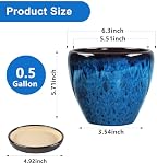 Pots en céramique avec Saucer, 6 inch Glaze Planters pour les plantes intérieures avec trous de drainage, petits pots décoratifs de fleurs en plein air, pots à sucent moderne pour la chambre à coucher