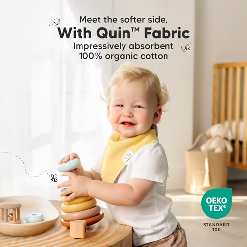 Image of KeaBabies 8pk Organic Baby Bandana Bibs for Drooling Teething (Dawn /Quin)