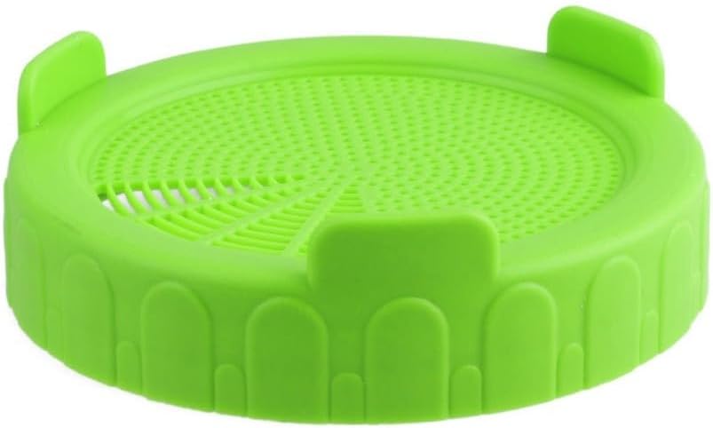 2pcs Wide Mouth Jar Plastic Screen Sprouting Strainer Lid Kit for Growing Bean Broccoli Alfalfa Salad Sprouts More Lids (blue)