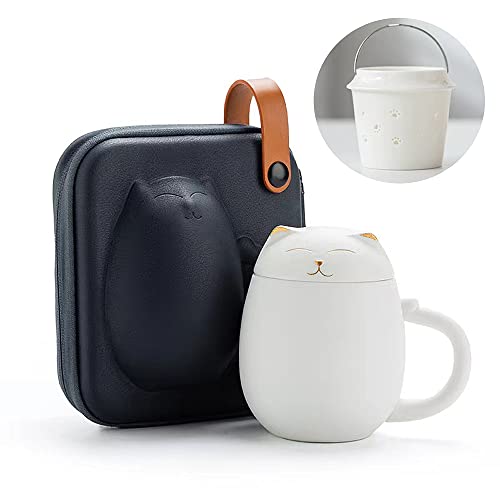 Entonic Cat Mugs with Infuser and Lid