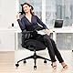 COLAMY XK01 Atlas Ergonomischer Netz-Bürostuhl, Chefsessel mit hoher Rückenlehne, Verstellbarer Kopfstütze und 4D-Armen, Schiebesitz, Kippsperre, Nylon-Basis, Schwarz
