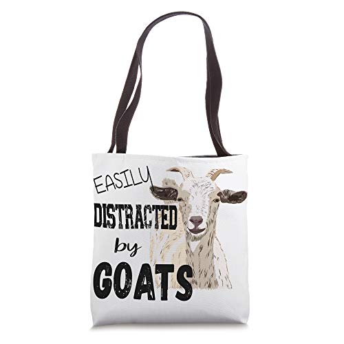 Easily Distracted By Goats Gift For Goat Lovers Tote Bag