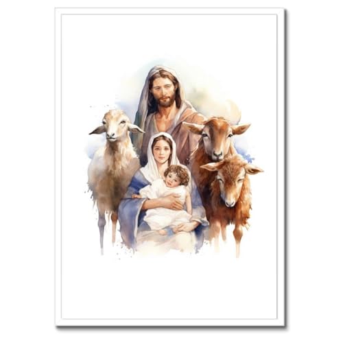 Poster La Sainte Famille encadré noir 50x70 cm cadeau idéal baptême mariage H10278Z