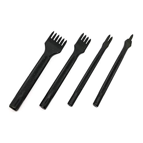 Pingle New Model with 5mm 1/2/4/6 Prong DIY Diamond Lacing Stitching Chisel Set Leather Craft Kits,Has Been Polished, More Sharp and Durable