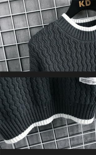 Men Stripe Sweaters Winter Style Warm Sweater Men Sweaters Splicing Patterns Wool Pullovers2
