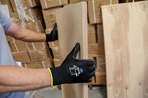 Glovbe 12 Pairs Grip All-Purpose Work Gloves With Latex Coated Palm, Black (Xxl) #TOP2