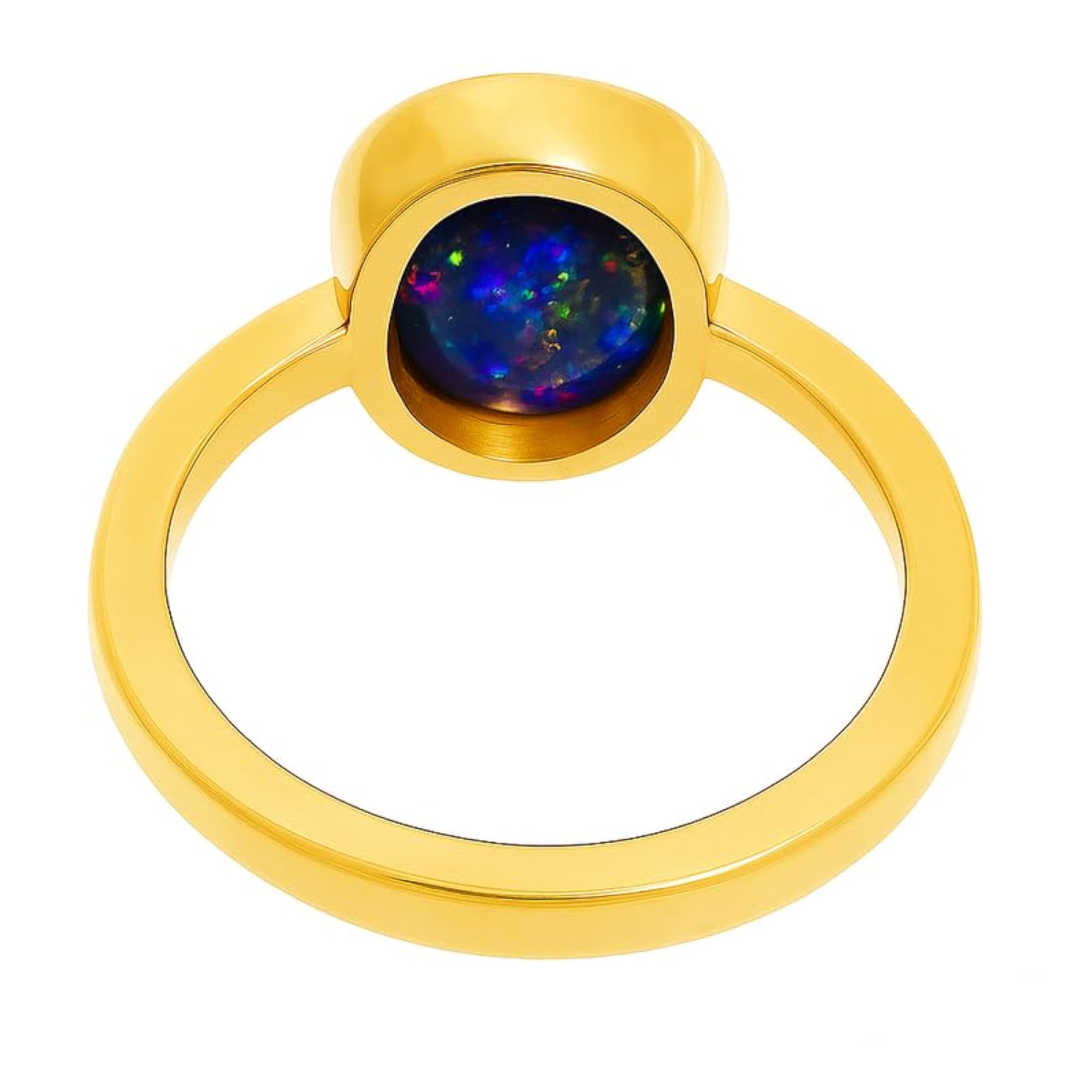 Men's Handcrafted Panchdhatu Adjustable Black Opal Ring