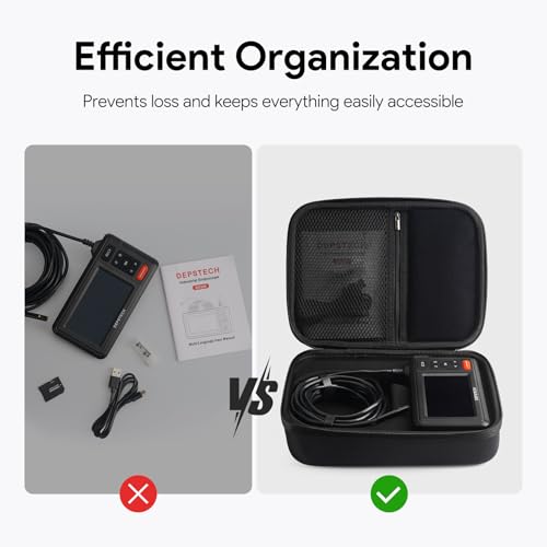 DEPSTECH Estojo Rígido para Endoscópios Ds320 E Ds300, Compatível com Boroscópios com Tela de 4,3'