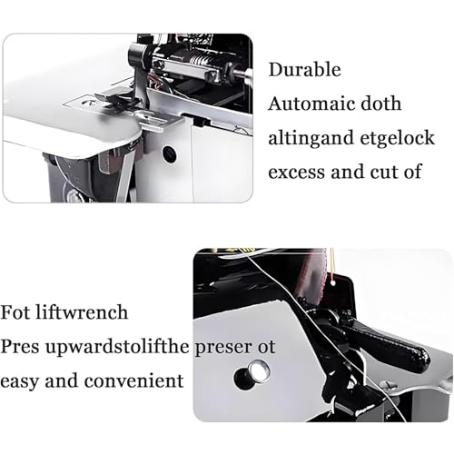 Industrial serger machine con overlock de hilos ajustables y accesorios 5