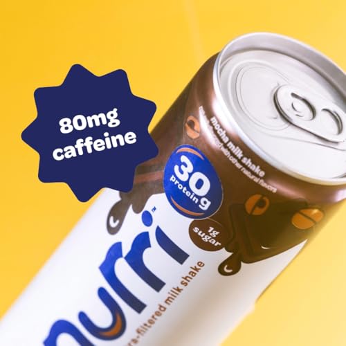 Image of Nurri - 30g Protein Ultra Filtered Milk Shake - Mocha- 80mg Caffeine, Lactose Free, Low Sugar, 150 Calories, 10 Vitamins and Minerals - 11 fl oz, 10 Cans (Pack of 2)