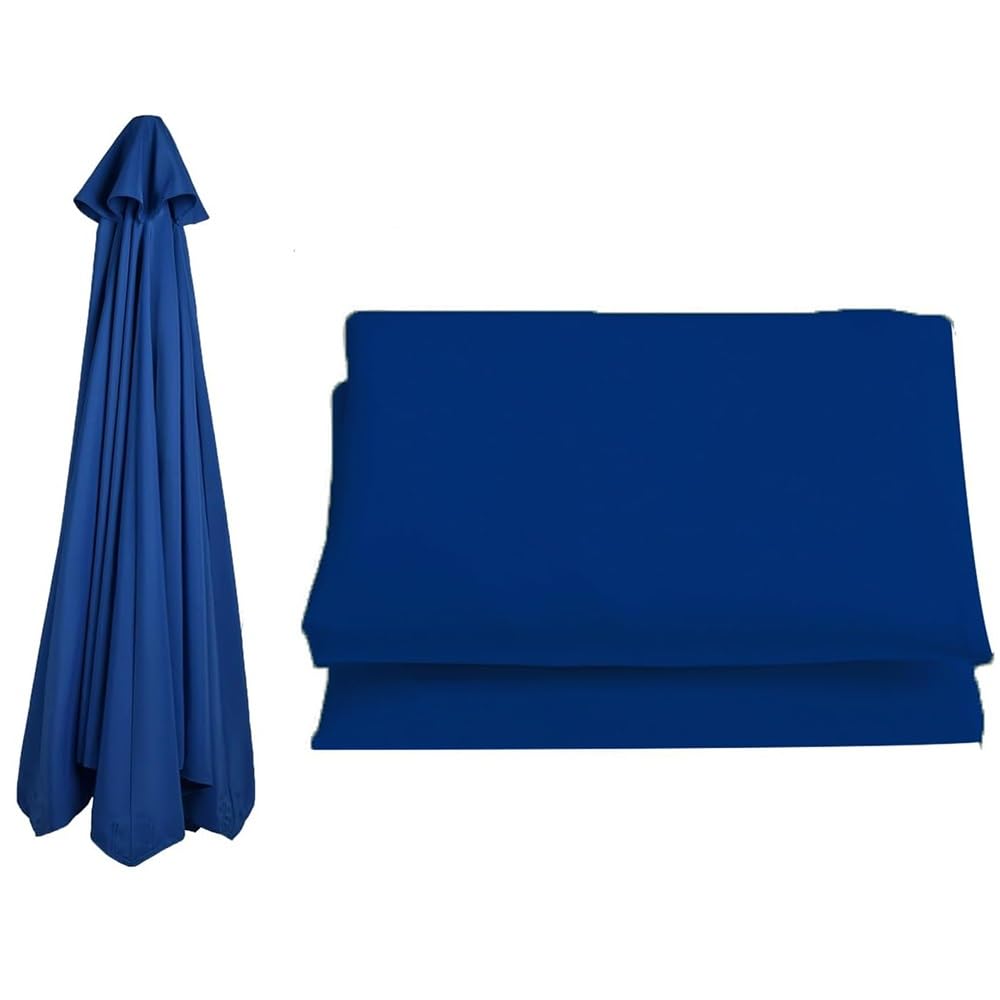 Copertura di ricambio per ombrellone offset da 2,4 m e 3 m, tessuto blu scuro per 6 e 8 stecche, baldacchino per patio esterno, impermeabile e resistente ai raggi UV