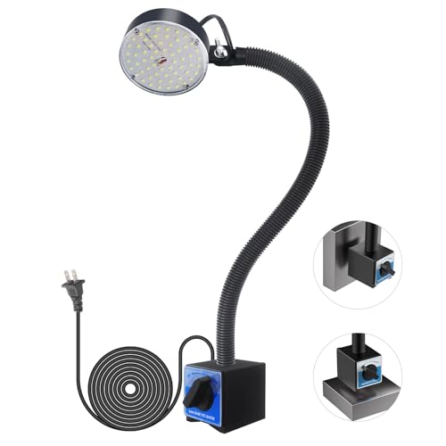 Image of WangJiaTai Magnetic Work Light, LED Machine Light, Work Light with Flexible & Magnetic Base, Shop Tool Lamp for Lathe, Work Bench, Sewing Machine, Bandsaw, Industrial Lighting, 2000 Lumens, Black