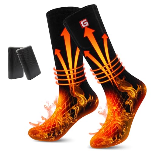 CODSOK Heated Socks for Women Men Teenager 3.7V 4000mAh Rechargeable Electric Socks for Cycling Camping Fishing Skiing Skating Hunting Hiking