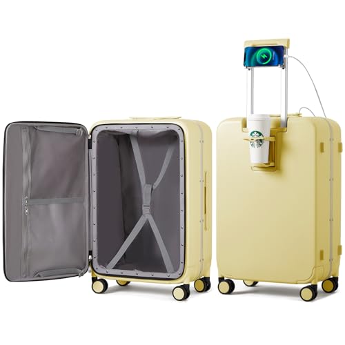 mixi Large Checked Luggage Cup Phone Holder and Charger
