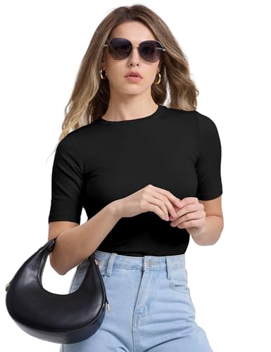 Beluring Women Half Sleeve Shirts Slim Fit Crew Neck Summer Tshirts Basic Tees2